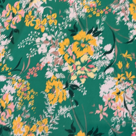 Rachel Rachel Roy Floral Printed Faux Wrap Midi Kelly Green Combo Dress M - Picture 13 of 13